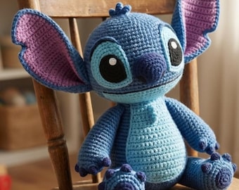 Stitch Amigurumi Crochet Pattern PDF: Blue Alien Plush - English, German, French