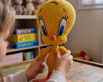 Tweety Bird Crochet Pattern PDF, Amigurumi Cartoon Plush Toy, DIY Gift Project Tutorial