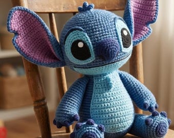 Stitch Amigurumi Crochet Pattern PDF: Blue Alien Plush
