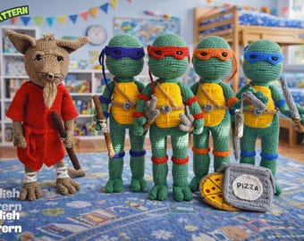 Ninja Turtles Splinter Crochet Pattern | Amigurumi Doll PDF Toy Tutorial (English)