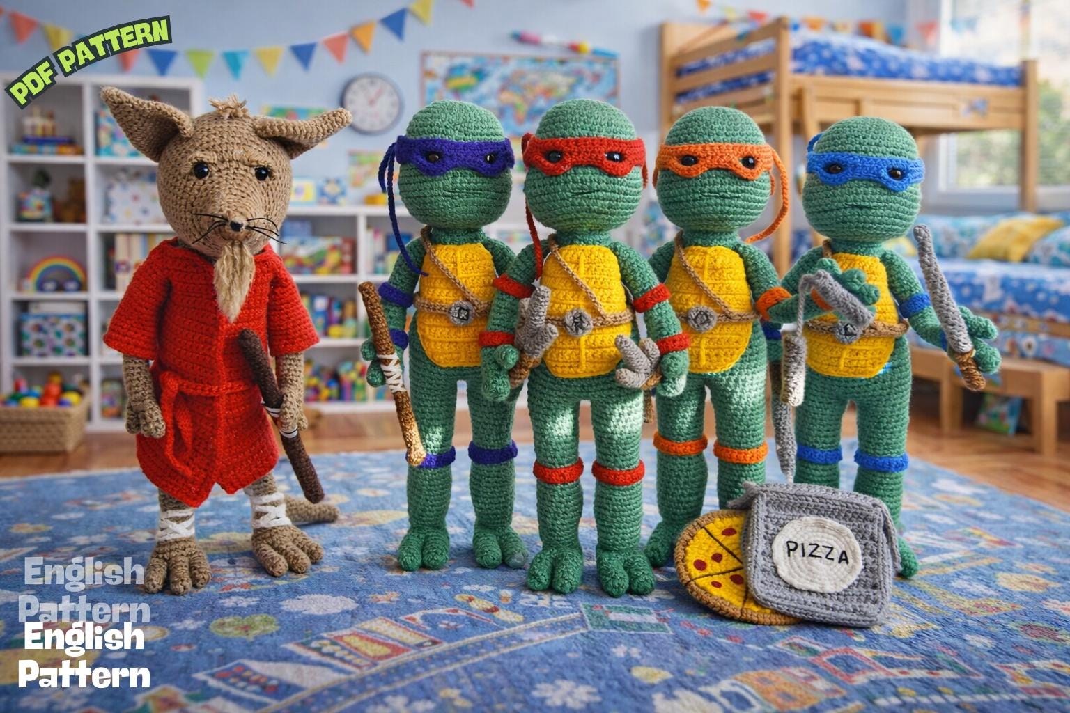 30 Ninja Turtle Crochet Patterns to Stitch for Fans, Gifts, and Playtime 21 Ninja Turtles Splinter Crochet Pattern