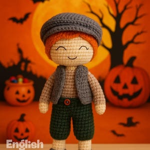 Wzór szydełkowy na amigurumi, szydełkowanie amigurumi na Halloween i konstrukcja elementów, produkt cyfrowy, łatwa faza konstrukcji, wzór PDF
