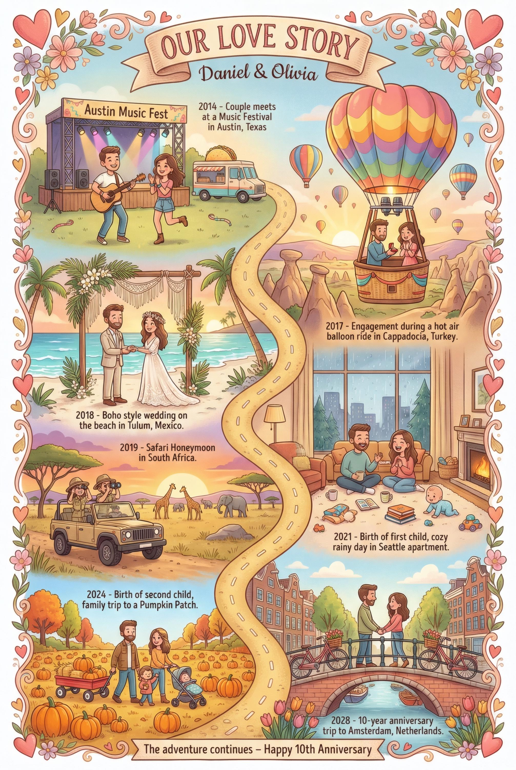 Custom Love Story Map, Anniversary Gift (digital Download) | Valentines ...