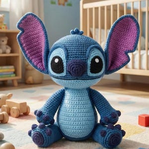 Patrón de amigurumi de ganchillo en PDF: Peluche de alienígena azul - Inglés, alemán, francés