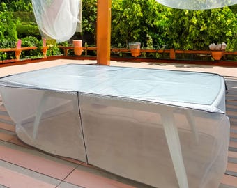 Clear Table Cover Outdoor Furniture Protection Shield Patio Desk Weather Resistant Uv Material Custom Size Office Waterproof Nylon