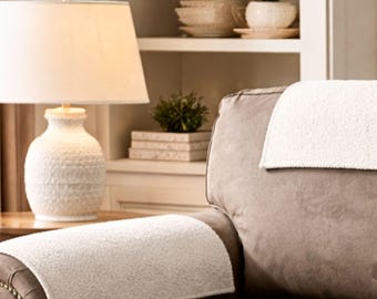 Sofa Armrest and Headrest Cover Wear Resistant Fleece Protector for Living Room Furniture Sofas, Couches and Recliners