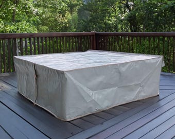 Waterproof Gray Tarp Table Cover: Heavy-Duty Outdoor Protection