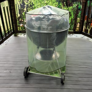 Funda transparente para parrilla: nailon con protección UV, funda redonda impermeable para barbacoa de carbón al aire libre, protección para parrilla de patio