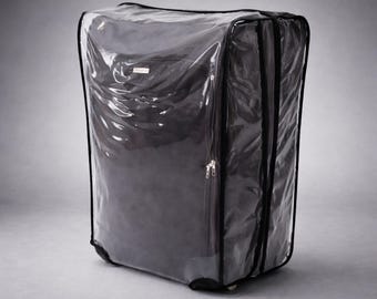 Clear Luggage Cover for Travelers Zippered Heavy Duty PVC Waterproof Suitcase Protector Custom Fit