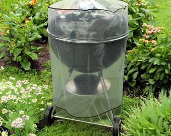 Charcoal Grill Cover UV Protected Waterproof - Clear Nylon BBQ Protection, Durable All-Weather Outdoor Barbecue Cover for Patio