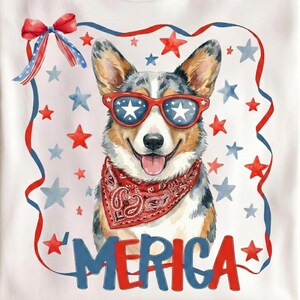 Corgi Merica PNG 4 de julio Perro Patriótico Mamá Sublimación Descarga Digital
