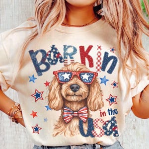 Goldendoodle 4. Juli Vaterhafter Hund Png, Vierter Juli Hund Png, 4. Juli Hund Clipart, USA Kinder-T-Shirt Design PNG, Dtf PNG Bundle