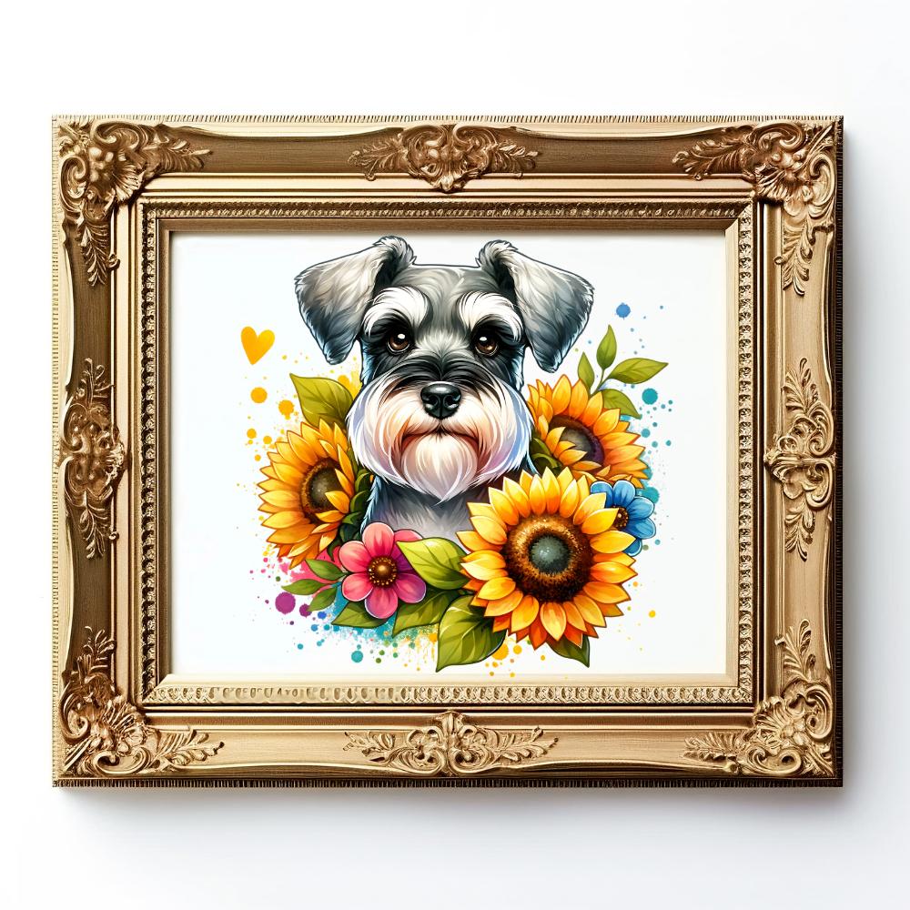 Floral Schnauzer PNG, Sunflower Dog Mom Design (digital Download) - Etsy