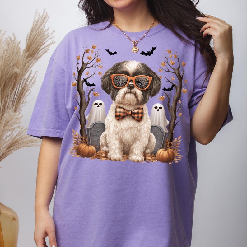 Shih Tzu Halloween PNG Clipart | Dog With Spider Web Glasses (digital ...