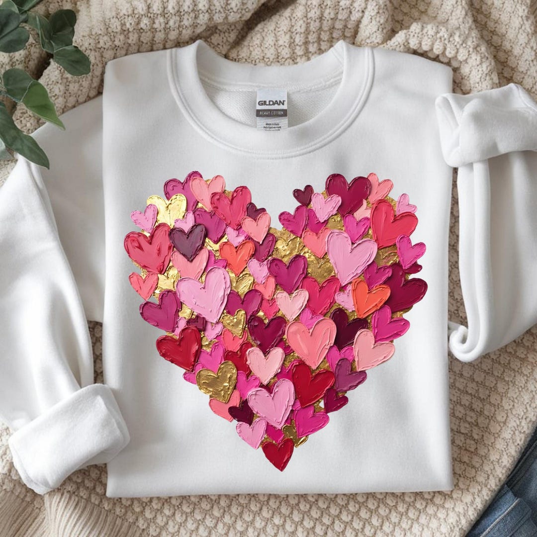 Trendy Textured Valentines Day PNG, Preppy Pink Heart Sublimation ...