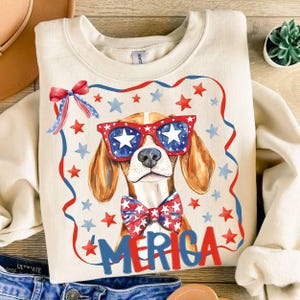 Beagle 4 juli PNG, patriottische hond clipart, 2 USA sublimatie ontwerpen, schattige 'Merica Fourth of July hond, instant download, hond moeder shirt