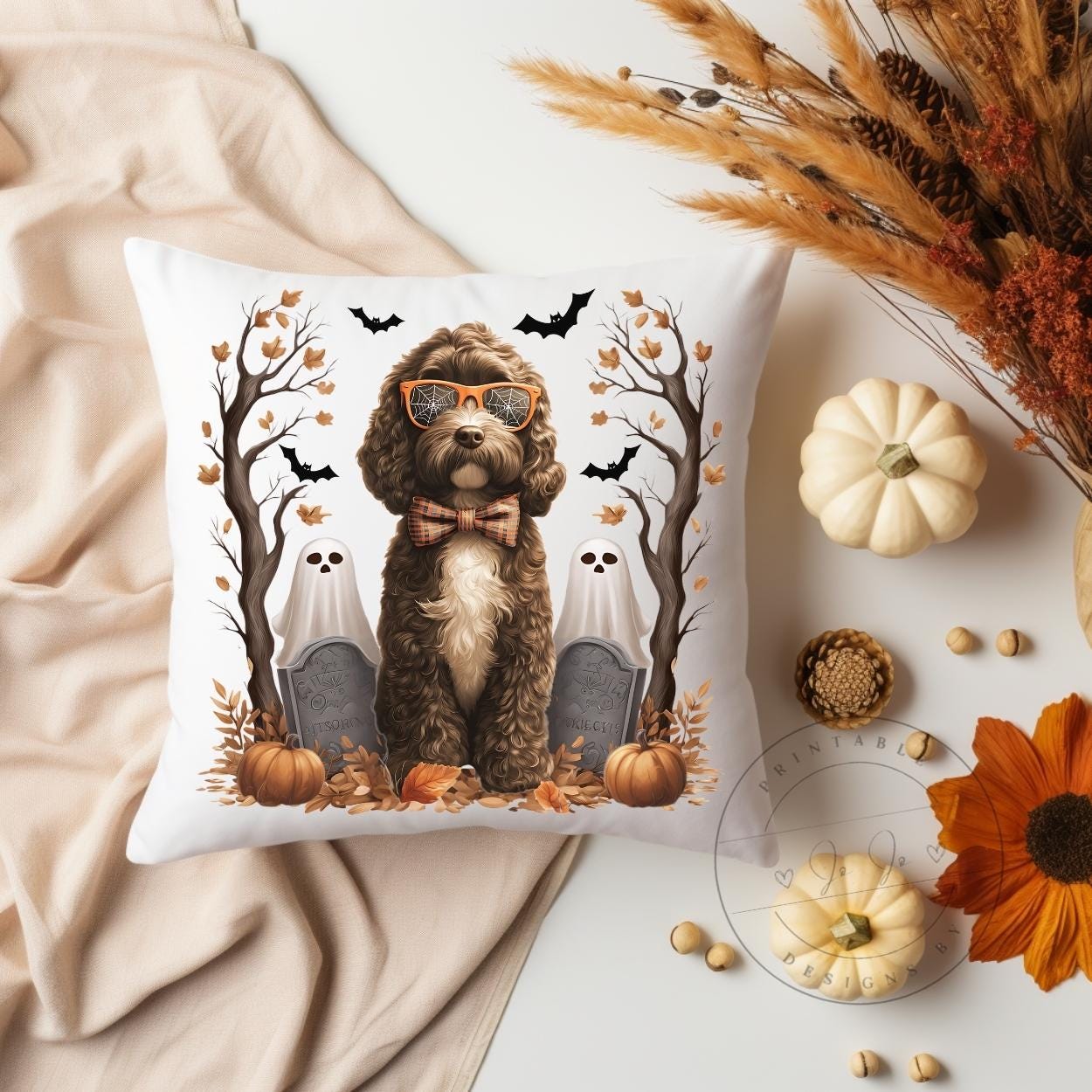 Cockapoo Spiders Halloween Cockapoo PNG: Spider Web Glasses, Ghosts (digital Download ...