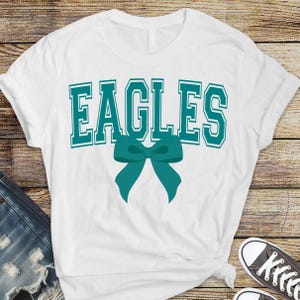 Fiocco da cheerleader degli Eagles in formato SVG, design per lo spirito scolastico (download digitale)