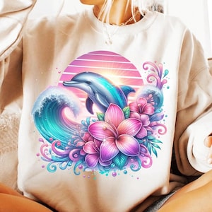 Glitter dolfijn PNG nautische oceaan strand zomer tropisch Hawaiiaans tshirt sublimatie ontwerp trending clipart digitale download DTF png