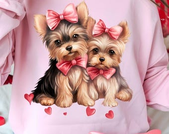 Valentine Yorkie Dogs PNG Clipart