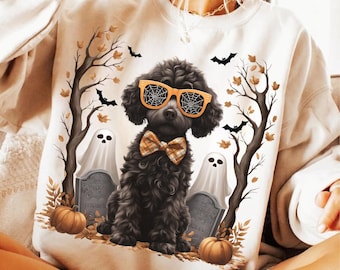 Halloween Goldendoodle PNG, Ghost Dog Clipart (Digital Download)