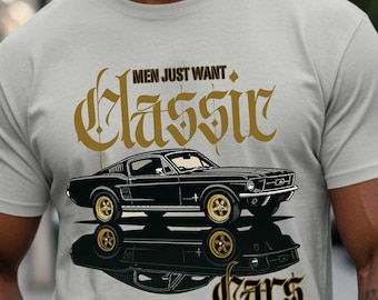 Classic Car Lover Graphic Tee: Vintage Muscle Car Softstyle T-Shirt