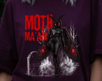 Mothman TShirt, Cryptid Graphic Tee for Women, Spooky Season Shirt, Alternative Goth Halloween Tee