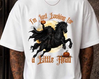 Headless Horseman Shirt, Funny Adult Humor Halloween Graphic Tee, Sarcastic Sexual Joke Gag Gift