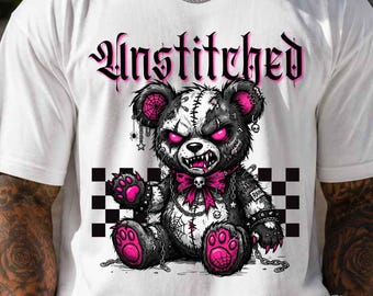 Pastel Goth Shirt, Creepy Gothic Teddy Bear Graphic Tee, Alt Clothing, Spooky Goth Shirt