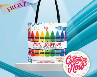 Thank You Gifts, Personalized Teacher Tote Bag, Custom Appreciation Gift for Educators