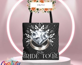 Customizable Diamond Bride to Be Tote Bag, Engagement Gift for Future Wives