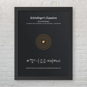 Schrodinger&#39;s Equation Print: Physics Math Science Poster (Digital Download)