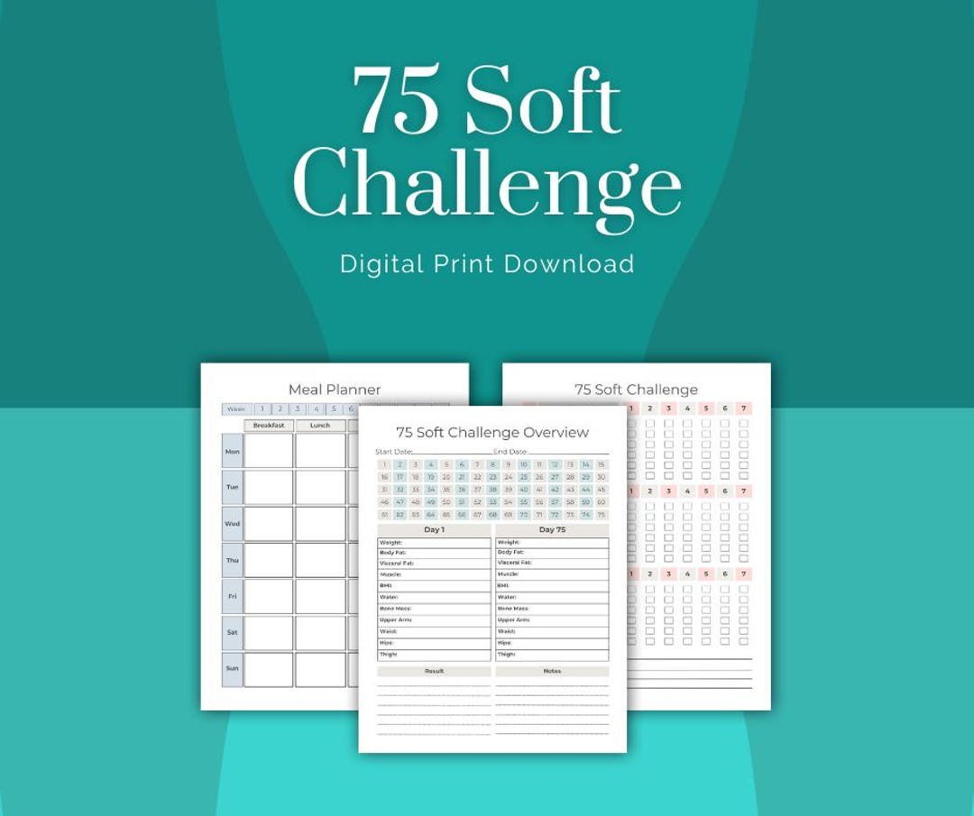 75 Soft Challenge Printable: 75 Day Health & Fitness Tracker - Etsy