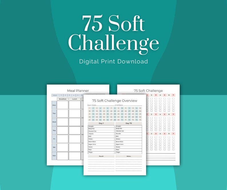 75 Soft Challenge Printable: 75 Day Health & Fitness Tracker - Etsy