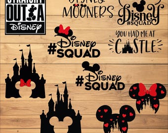Disney Castle, Disney Trip, Disney Squad, Magic Kingdom, Disney Family - 10 SVG & 10 PNG Files - Instant Download