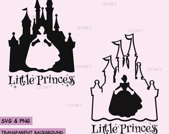 Disney Princess Silhouette, Disney Princess Character, Disney Castle, Disney Princess -  2 SVG & 2 PNG Files - Instant Download