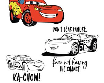 Coches PNG, Imágenes prediseñadas de coches, Coches SVG, Rayo McQueen - 3 SVG y 3 Png - Descarga instantánea - Fondo transparente