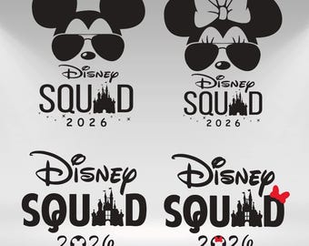 Mickey, Minnie, Disney Squad, Magic Kingdom, Family Vacation, Family Trip - 4 SVG & 4 PNG Files - Instant Download