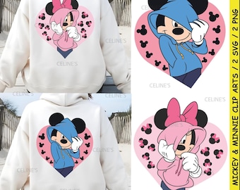 Mickey Minnie SVG, Mickey Minnie PNG, Mickey Minnie Disney, Pareja Mickey Minnie - 4 archivos SVG y 4 PNG - Descarga instantánea