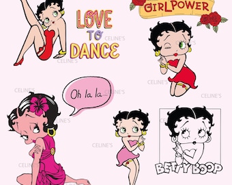 Betty Boop, Betty Boop SVG, Betty Boop PNG - 5 Svg & 5 Png - Instant Download