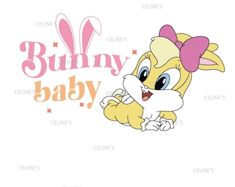 Bunny Baby, Lola Bunny, Cute Bunny, Bunny Love - SVG & PNG Files - Instant Download