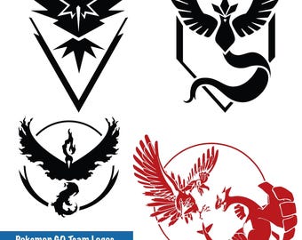 Pokemon Go Team Logo – Mystic, Valor, Instinct - 4 SVG 4 PNG - Instant Download - Transparent Background