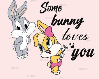 Baby Bugs and Lola Rabbit Cartoon Clipart, SVG & PNG Files (Instant Download)