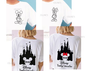 Mickey Minnie Disney Trip, Disney Double Sided Tee, Disney Family Vacation - 2 SVG & 2 PNG - Files Instant Download - Transparent Back
