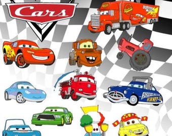 Cars SVG, Cars PNG, Lightning McQueen, Disney Cars - 12 Svg & 12 Png - Instant Download - Transparent Background