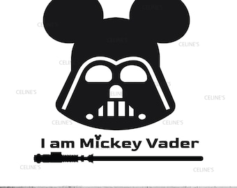 Camisetas de Mickey Star Wars, Darth Vader, Mickey y sables de luz - SVG y PNG - Descarga instantánea, fondo transparente