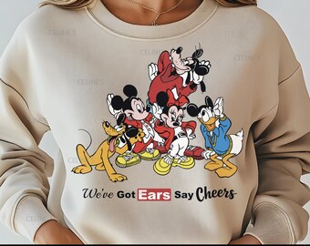 Mickey y sus amigos, imágenes prediseñadas de Mickey y sus amigos, tenemos orejas que dicen ¡salud! - Archivos PNG, descarga instantánea