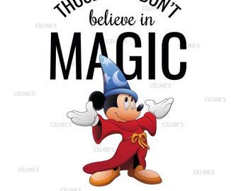 Sorcerer Mickey PNG Clipart, Magic Quotes (Instant Download)
