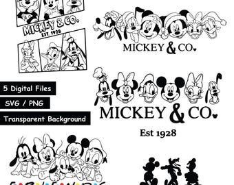 Mickey & Co, Mickey and Co. est. 1928, Mickey And Friends, Family Trip, Vacay Mode, Magic Kingdom - 5 SVG - 5 PNG - Instant Download