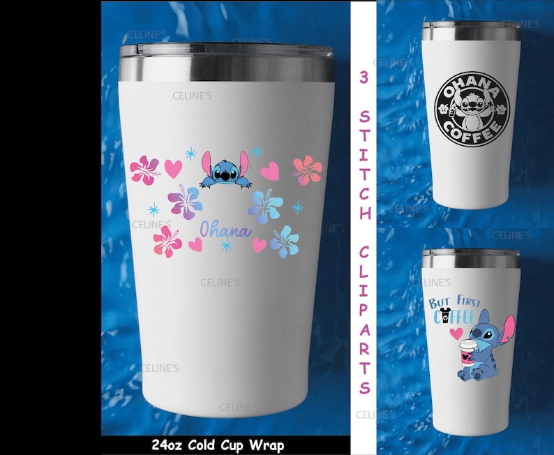 Stitch, Stitch Coffee, Stitch Tumbler Wrap, 24oz Cold Cup Wrap, Coffee Lover, Coffee Quote - Instant Download - 3 SVG - 3 PNG image 1
